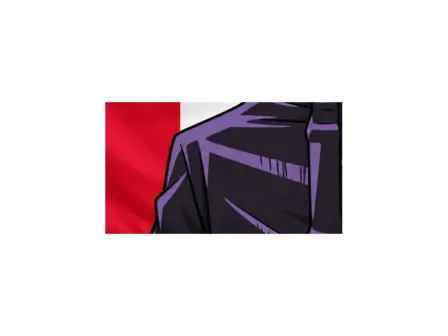 SATORU GOJO — BANDERA PERÚ — detalle del sublimado