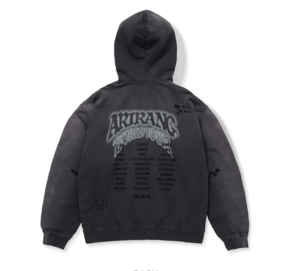 Zip-up Hoodie Charcoal — posterior