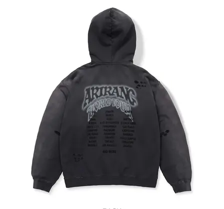 Zip-up Hoodie Charcoal — posterior
