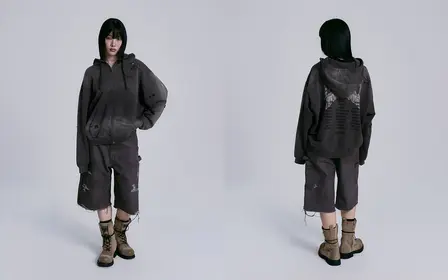 Zip-up Hoodie Charcoal — modelo