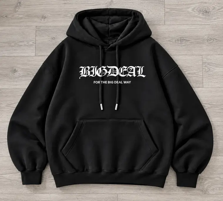 BIG DEAL - HOODIE — vista sobre madera