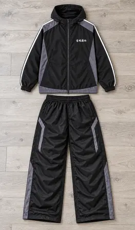 REAL BOXING - ZIP HOODIE OUTFIT — vista sobre madera